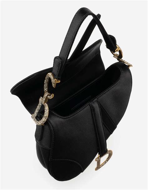 saddle dior satin|Dior saddle bag black on.